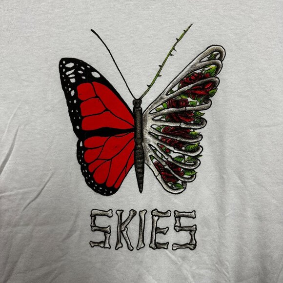 Lil Skies Shelby Butterfly Skeleton Wing Roses Emo Rap Tee Small - Picture 2 of 4